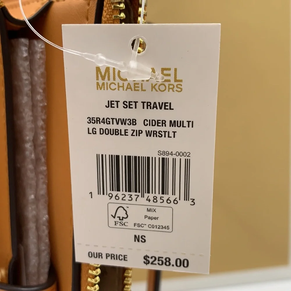 MICHAEL KORS
CIDER MULTI
LG DOUBLE ZIP WRISTLET 
Crocodile Leather Snakeskin - Picture 13 of 14